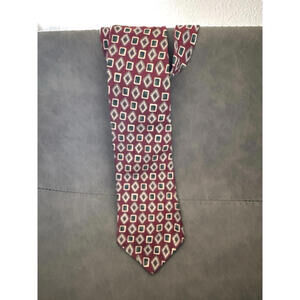 Oscar de‎ la Renta Multi Color Geometric Print Silk Mens Neck Tie